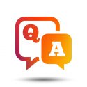 Question answer sign icon. Q&A symbol. Blurred gradient design element. Vivid graphic flat icon. Vector